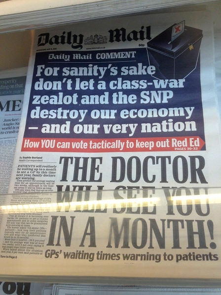 Daily Mail Titelseite: Don't let a class war zealot and the SNP destroy our economy